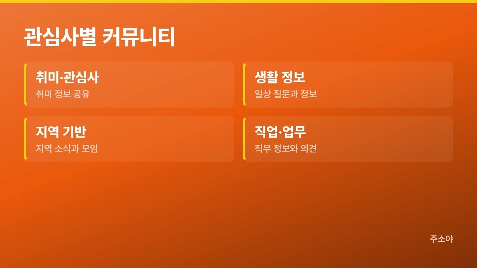 취미·생활 정보·지역·직업 커뮤니티의 유형별 특징