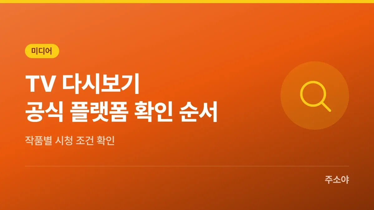 TV 다시보기 공식 플랫폼 확인 순서