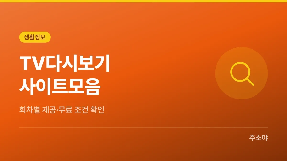 TV다시보기 사이트모음